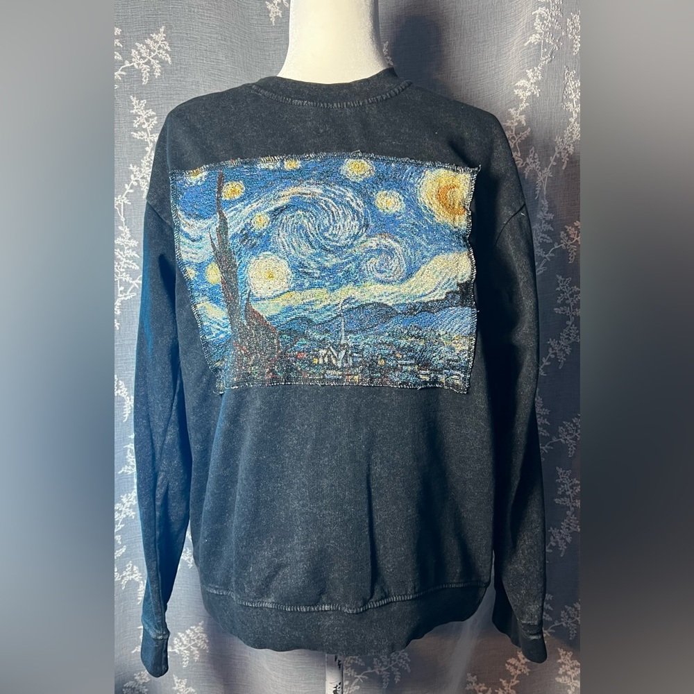 Van Gogh Starry Night Art Crewneck Sweatshirt Size M | Indie Aesthetic